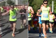 淫家!馬拉松邊跑邊伸魔爪 突襲啦啦隊正妹胸部