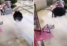 狂風把黑傘吹飛「眼看就要打到人」 霸氣哥一伸手扭轉結局帥翻天