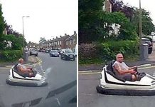 「我就老頑童啊!」 司機目睹大叔「開碰碰車上路」傻眼:這也行?