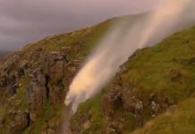 瀑布的水也被吹到「往回流」 颶風的可怕隔著螢幕也感受到