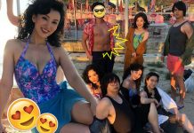 李松蔓貼泳裝晒身材 洪永城以胸肌同腹肌搶鏡