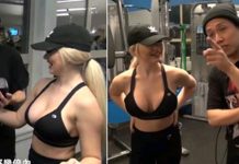 這位健身辣妹跳繩「巨女乃彈出」 趁機玩弄主持人腿間那…老司機都秒懂:手勢很專業啊