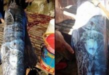 菲律賓漁民撈獲「全身圖騰的怪魚」引起熱議,仔細看上面的刺青…要起雞皮疙瘩了!