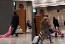 登機死線!4歲女兒耍賴直接躺地板 老爸一話不說「一個動作解決」歪樓狂問:外套哪牌的?