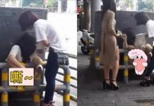 少女坐欄杆「噗通」秒卡住…裙底春光腿張開!超羞大喊:不想活了啦