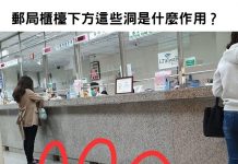 她網問「郵局櫃檯下方的洞是什麼作用?」網友們幽默到讓人笑哭:答案在一樓啦!
