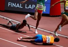 神展開!田徑場上遭絆倒躺地 她起身後「換檔」從倒數飆第一…轉播員看呆:直接不演了!