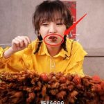 大胃王吃666根肉串,以為真能吃,鏡頭放大後,網友:我能吃999串!