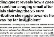 出席完婚禮後收到新娘的私訊:你禮金包太少了,麻煩補一下差額喔