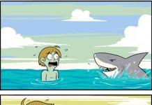 游泳遇到鯊魚逃得了嗎 XD